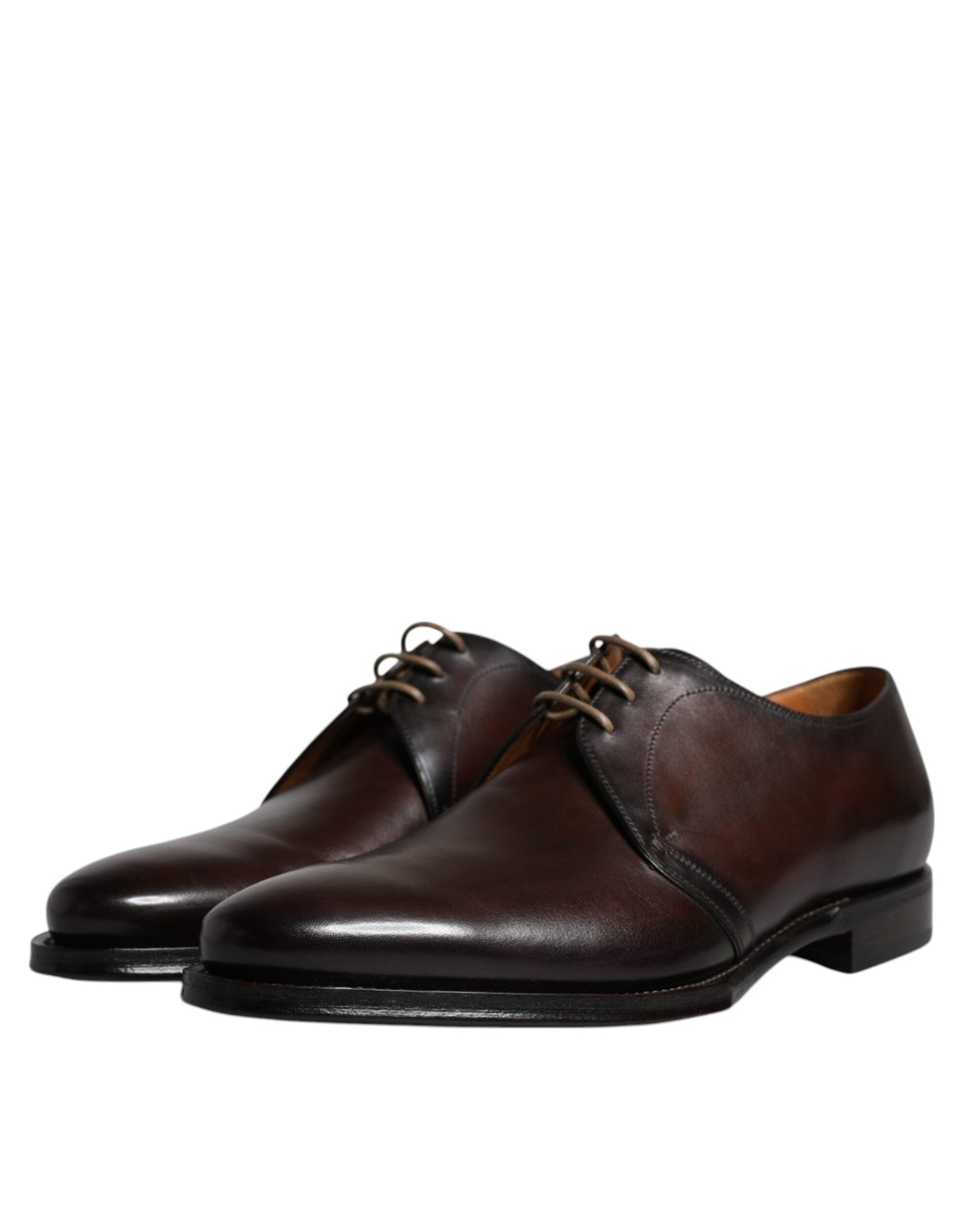 Dolce & Gabbana Black Leather Lace Up Men Derby Formal Shoes Dolce & Gabbana