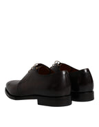 Dolce & Gabbana Brown Leather Lace Up Men Derby Formal Shoes