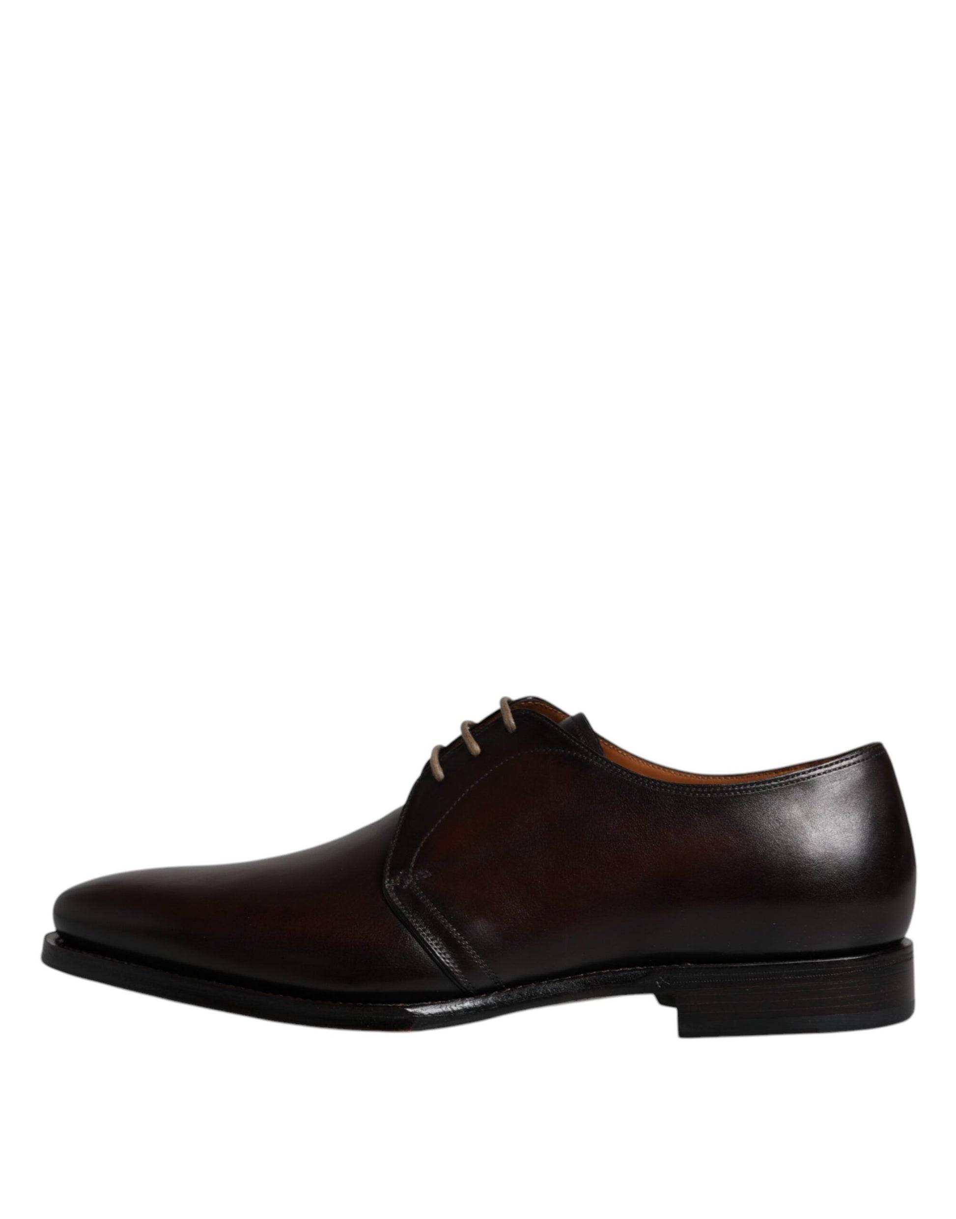Dolce & Gabbana Black Leather Lace Up Men Derby Formal Shoes Dolce & Gabbana