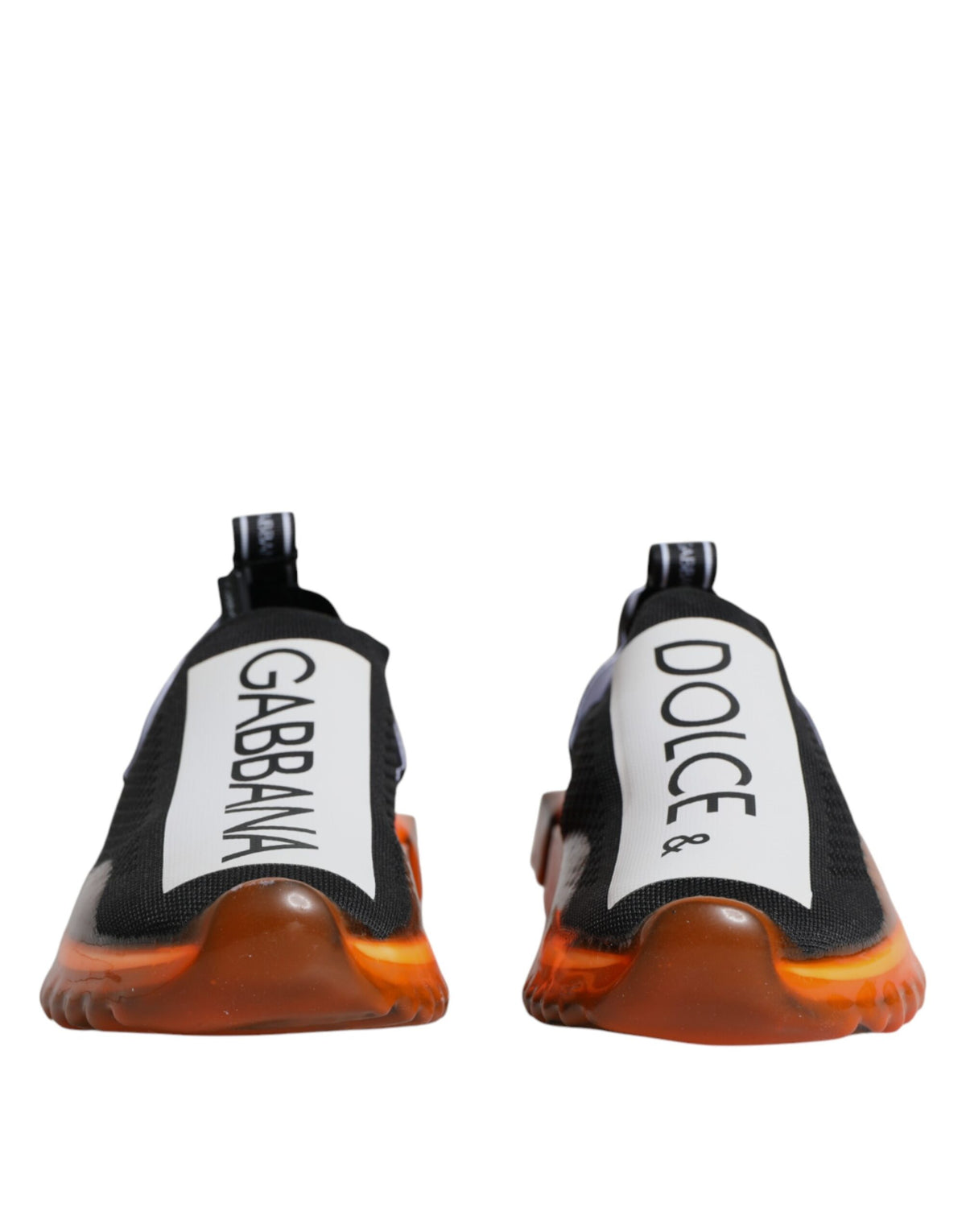 Dolce & Gabbana Black Orange Sorrento Slip On Sneakers Shoes - Eljoys Fashion 