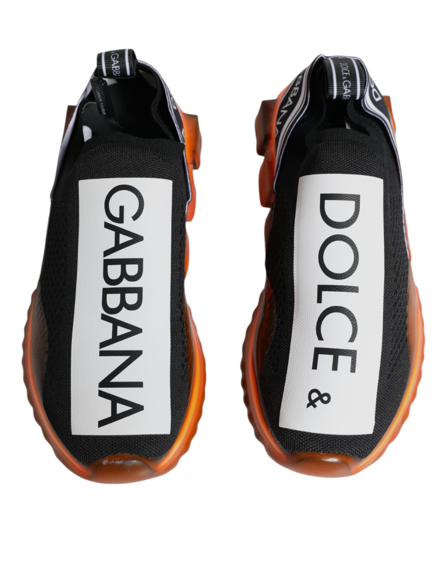 Dolce & Gabbana Black Orange Sorrento Slip On Sneakers Shoes Dolce & Gabbana