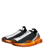Dolce & Gabbana Black Orange Sorrento Slip On Sneakers Shoes - Eljoys Fashion 