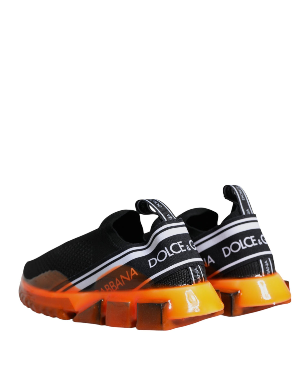 Dolce & Gabbana Black Orange Sorrento Slip On Sneakers Shoes - Eljoys Fashion 