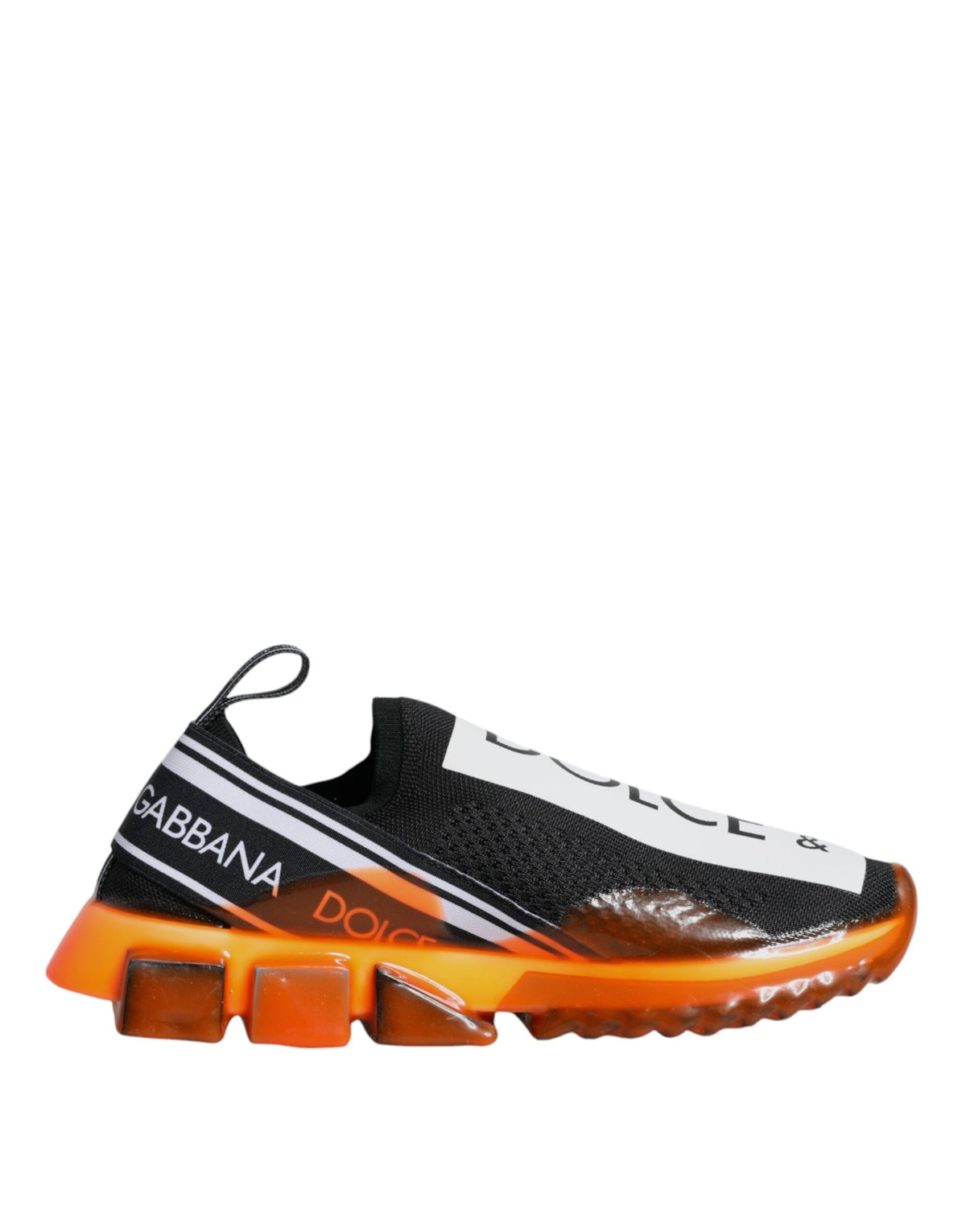 Dolce & Gabbana Black Orange Sorrento Slip On Sneakers Shoes - Eljoys Fashion 