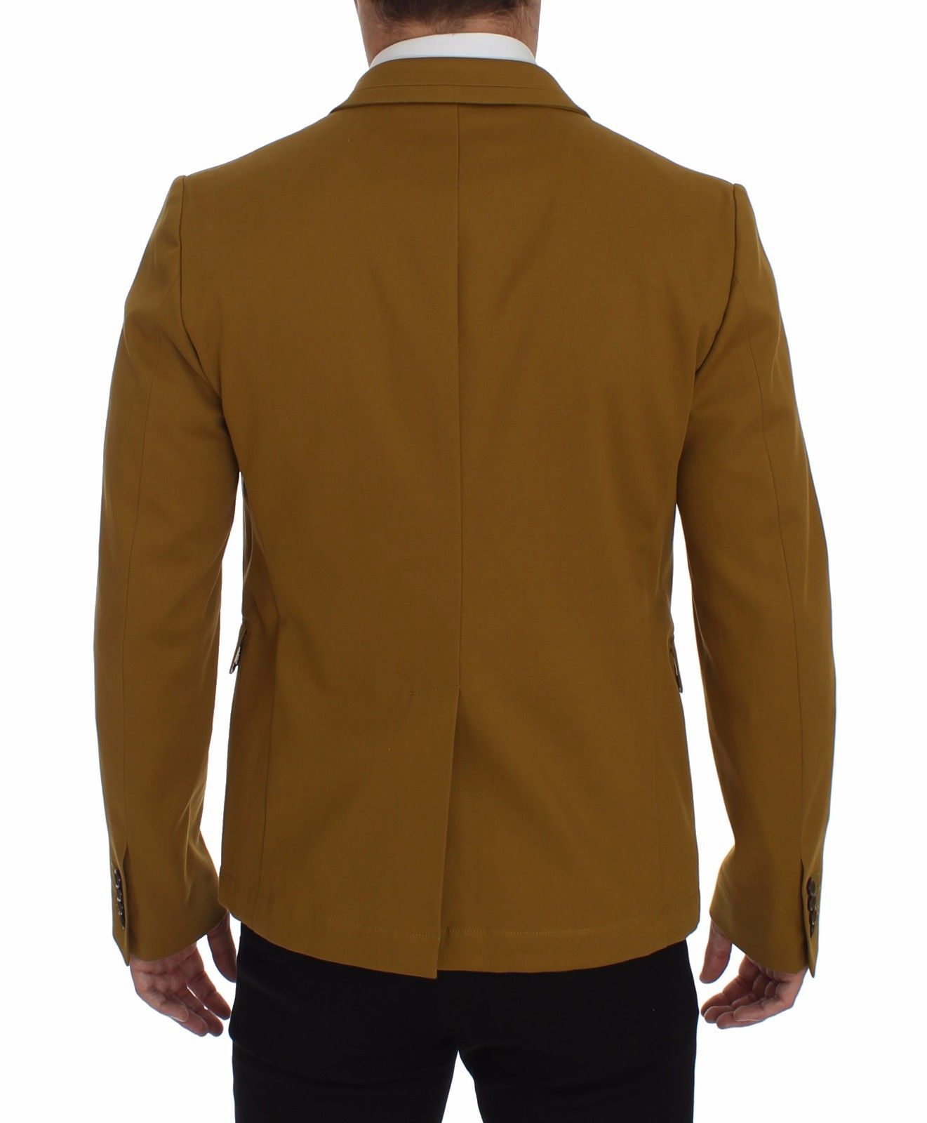 Dolce & Gabbana Yellow Cotton Stretch Blazer Dolce & Gabbana