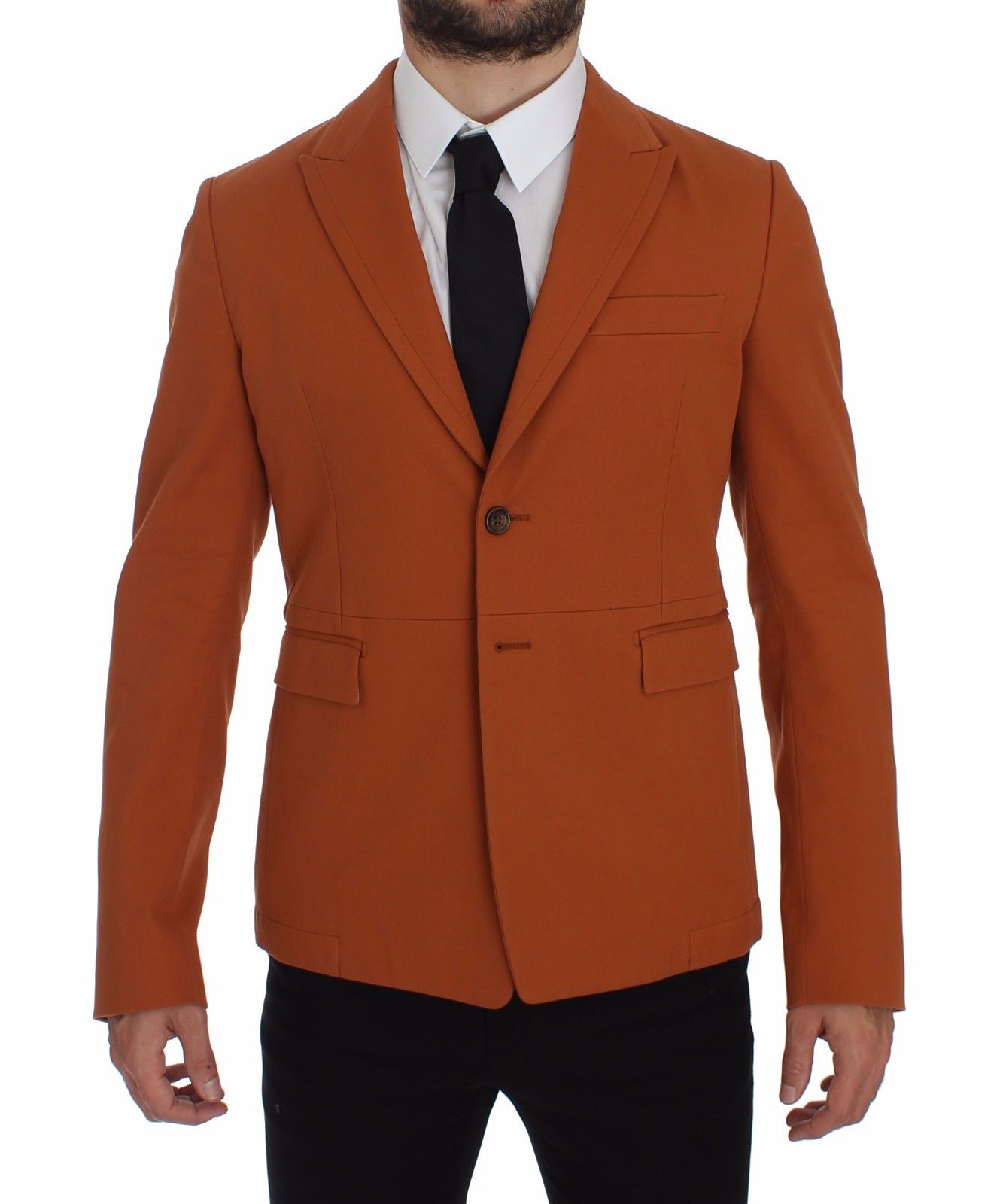 Dolce & Gabbana Orange Cotton Stretch Blazer Dolce & Gabbana