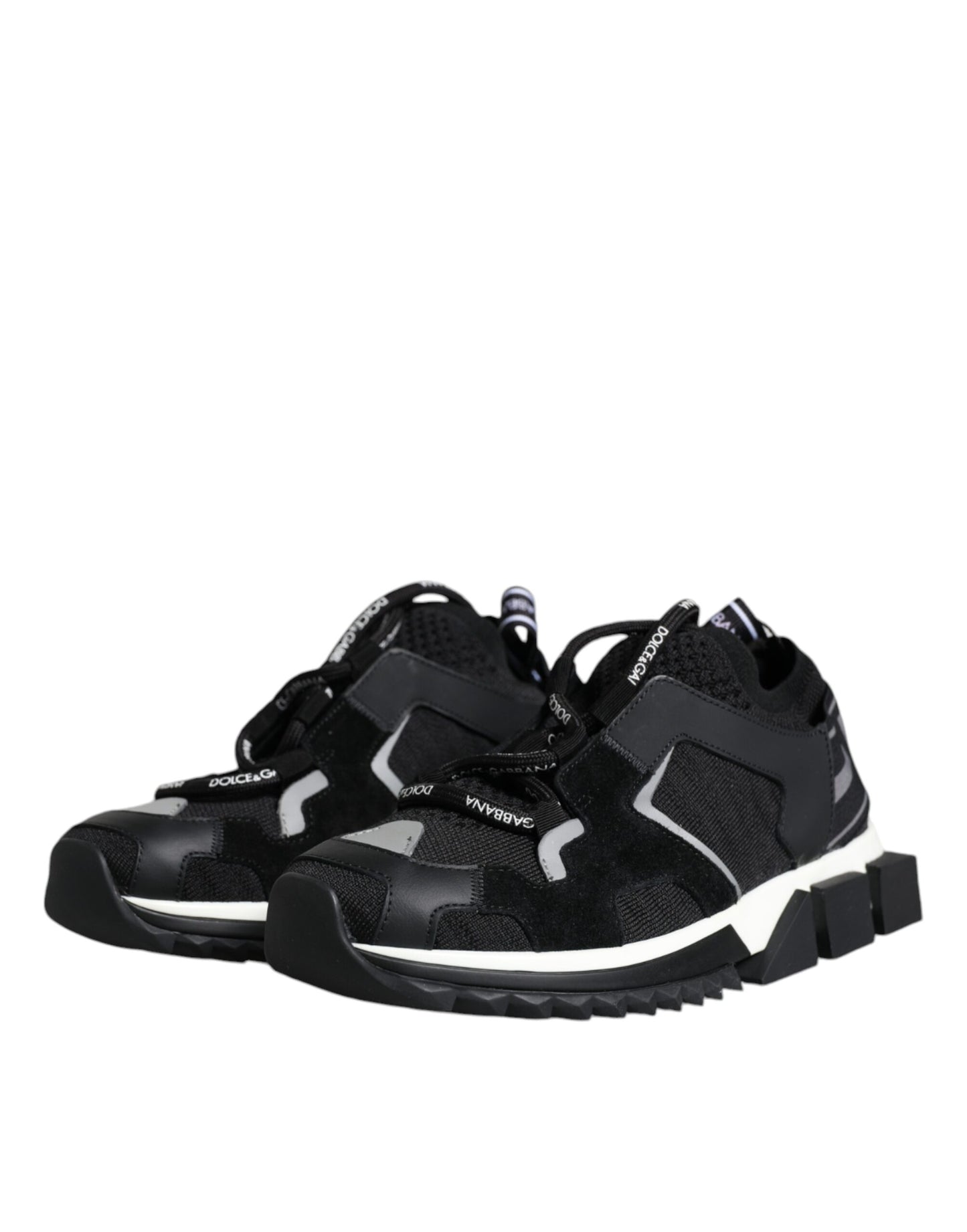 Dolce & Gabbana Black Mesh Sorrento Trekking Sneakers Shoes Dolce & Gabbana