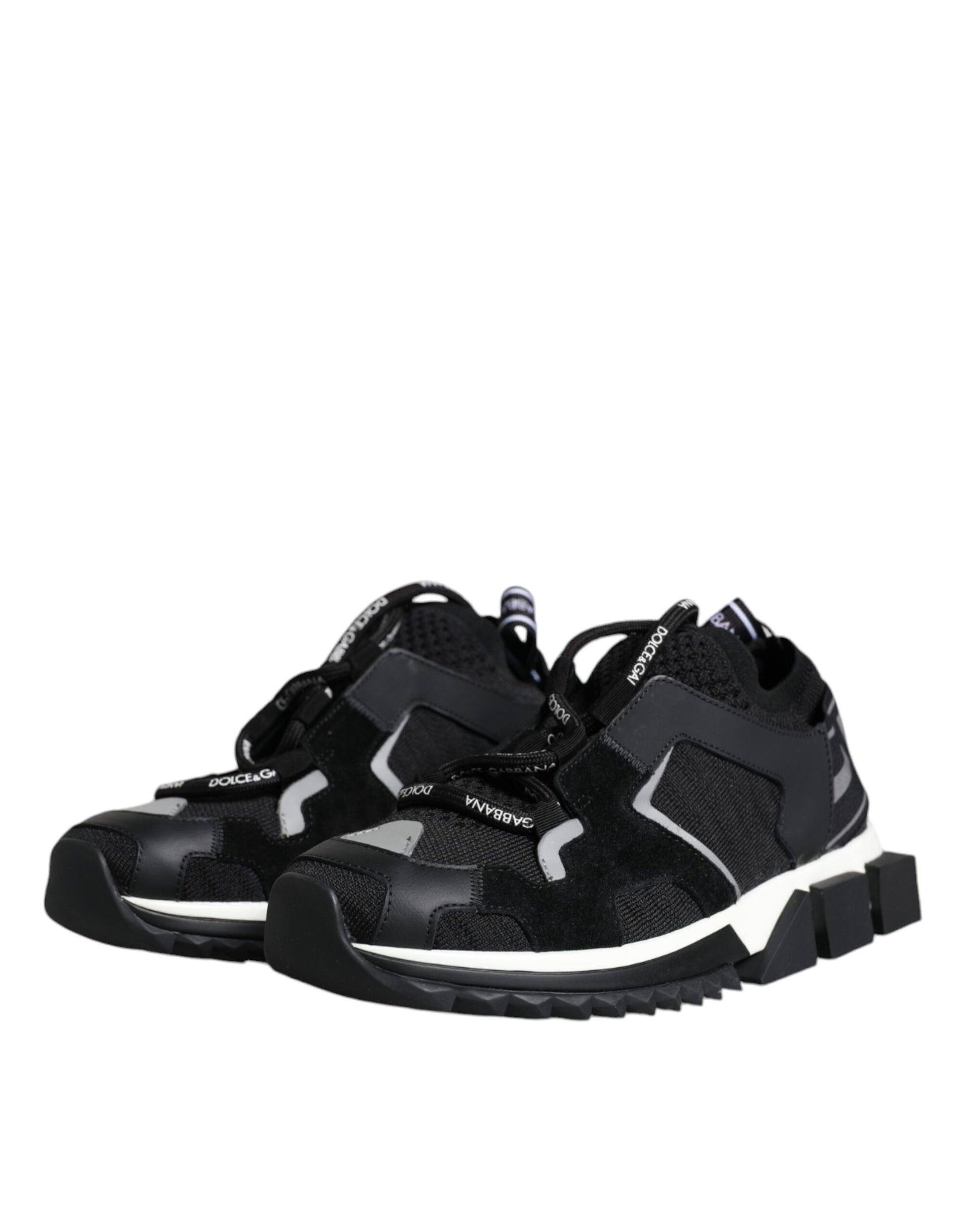 Dolce & Gabbana Black Mesh Sorrento Trekking Sneakers Shoes Dolce & Gabbana