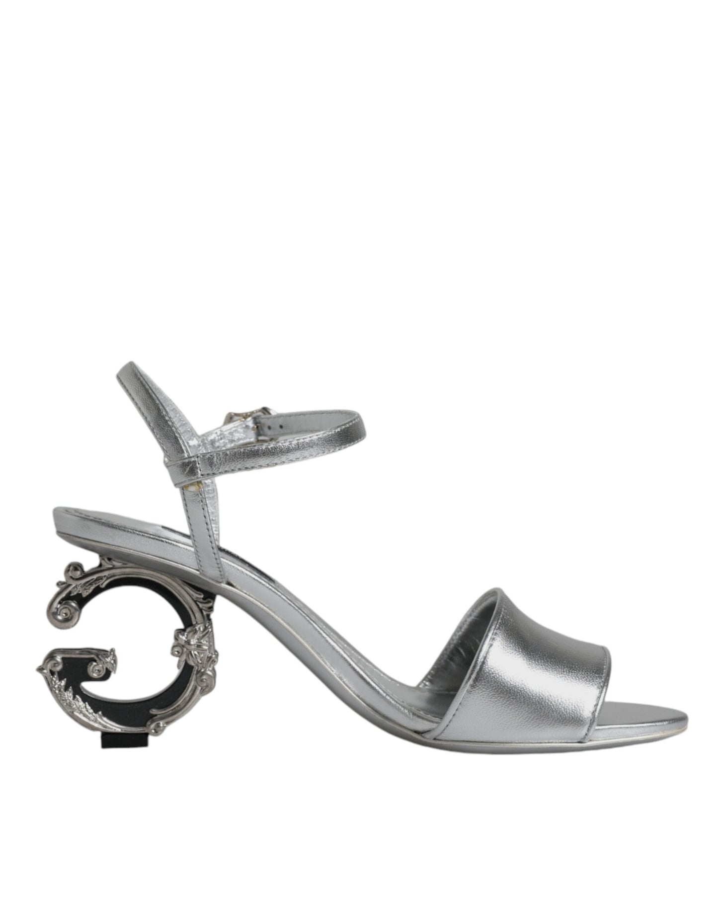 Dolce & Gabbana Silver KEIRA Heels Ankle Strap Sandals Shoes Dolce & Gabbana