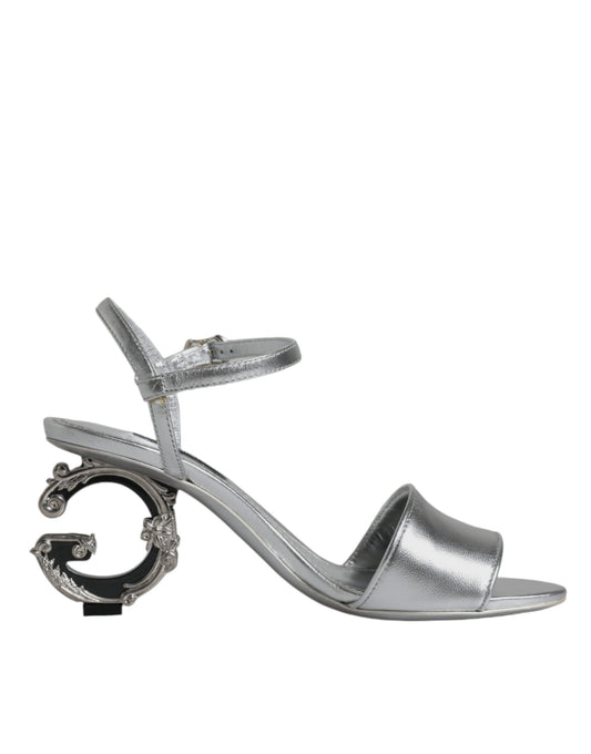 Dolce & Gabbana Silver KEIRA Heels Ankle Strap Sandals Shoes Dolce & Gabbana