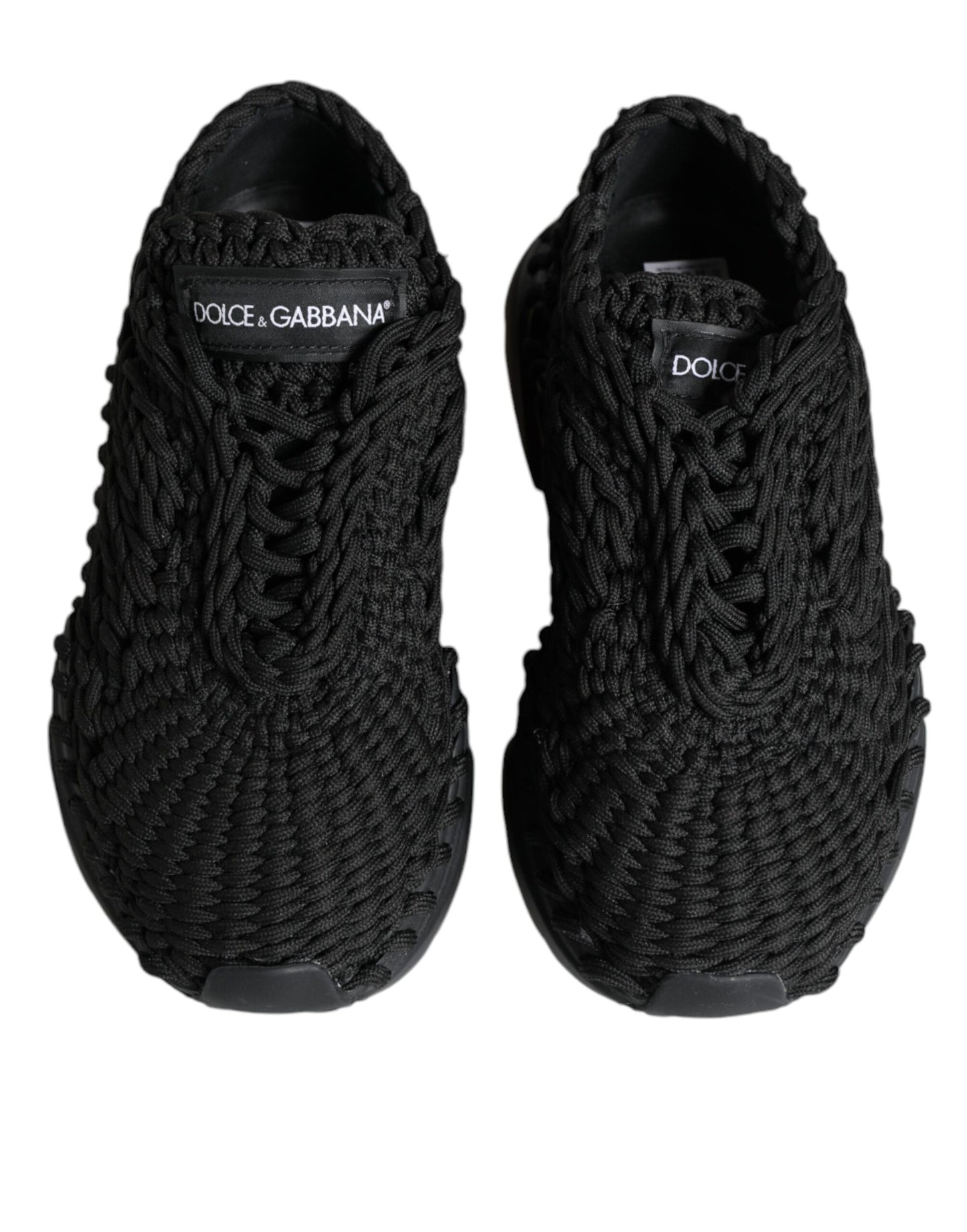 Dolce & Gabbana Black Knitted Daymaster Sneakers Shoes Dolce & Gabbana