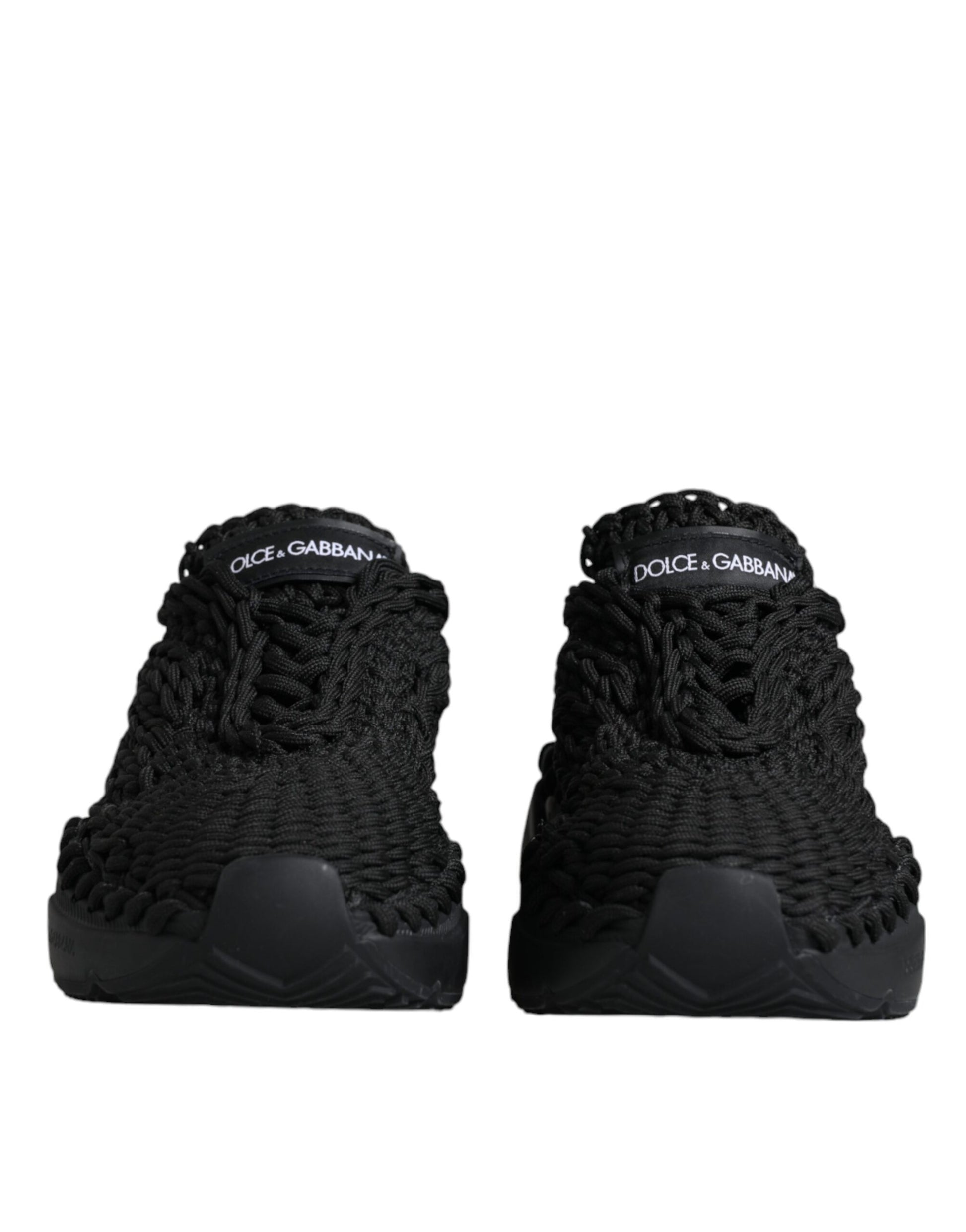 Dolce & Gabbana Black Knitted Daymaster Sneakers Shoes Dolce & Gabbana