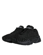 Dolce & Gabbana Black Knitted Daymaster Sneakers Shoes - Eljoys Fashion 