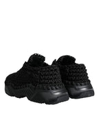 Dolce & Gabbana Black Knitted Daymaster Sneakers Shoes - Eljoys Fashion 