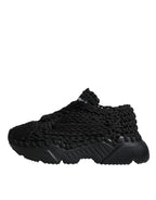 Dolce & Gabbana Black Knitted Daymaster Sneakers Shoes - Eljoys Fashion 