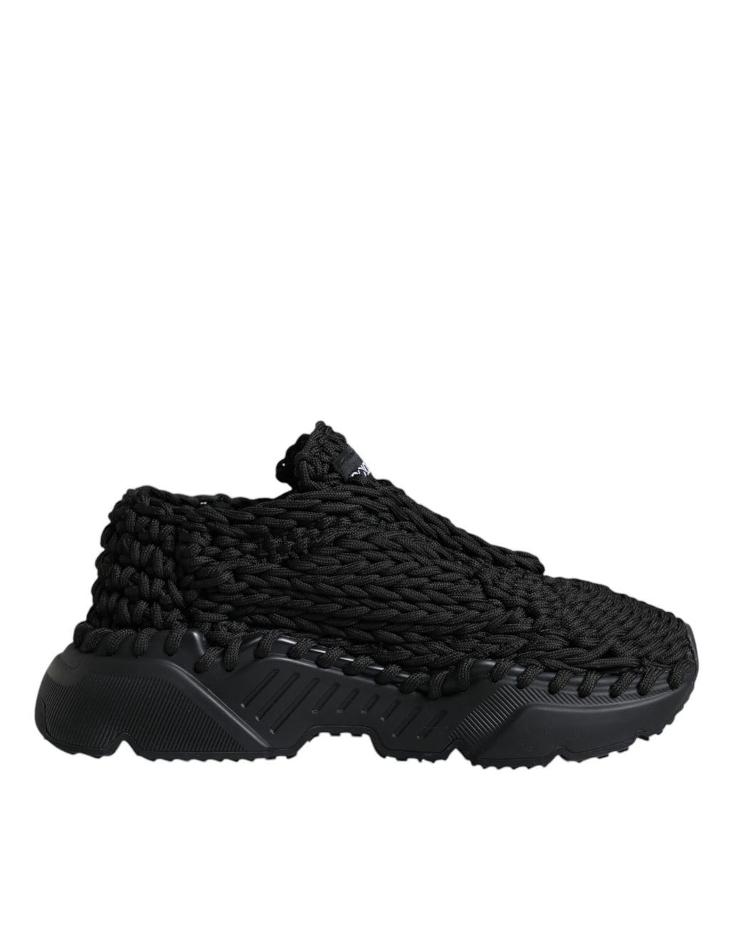 Dolce & Gabbana Black Knitted Daymaster Sneakers Shoes - Eljoys Fashion 