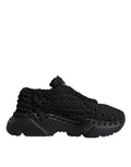 Dolce & Gabbana Black Knitted Daymaster Sneakers Shoes - Eljoys Fashion 