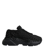 Dolce & Gabbana Black Knitted Daymaster Sneakers Shoes - Eljoys Fashion 