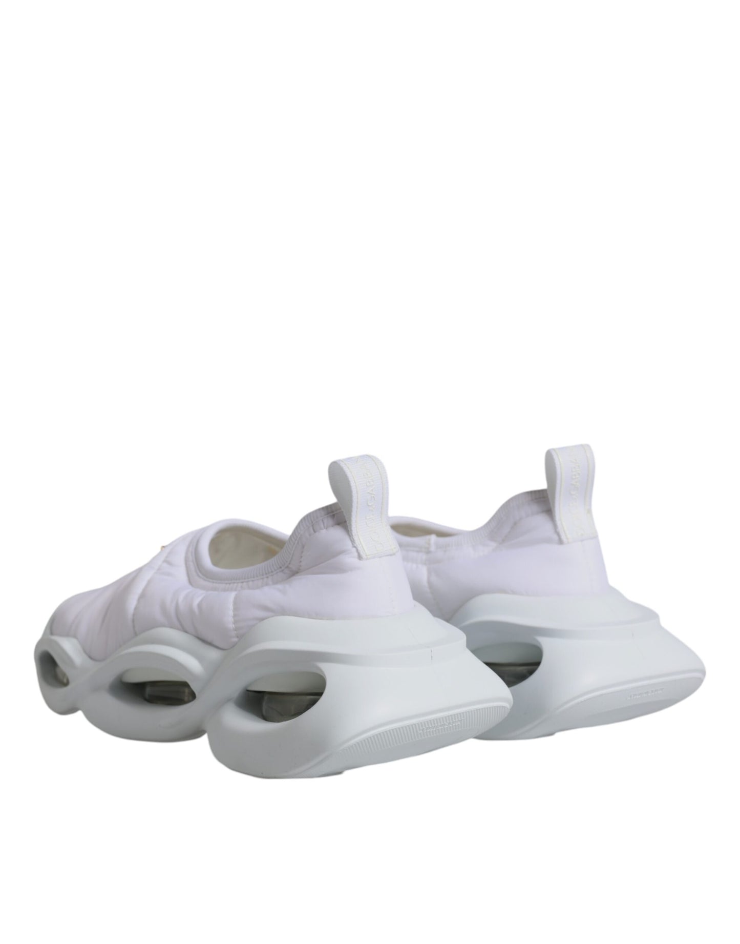 Dolce & Gabbana White Padded Fabric Low Top Sneakers Shoes Dolce & Gabbana