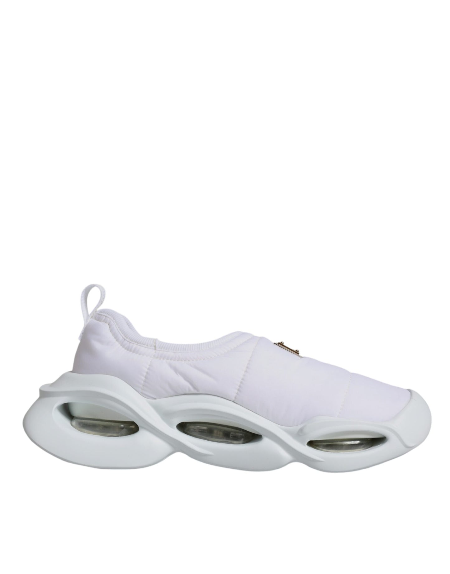 Dolce & Gabbana White Padded Fabric Low Top Sneakers Shoes Dolce & Gabbana