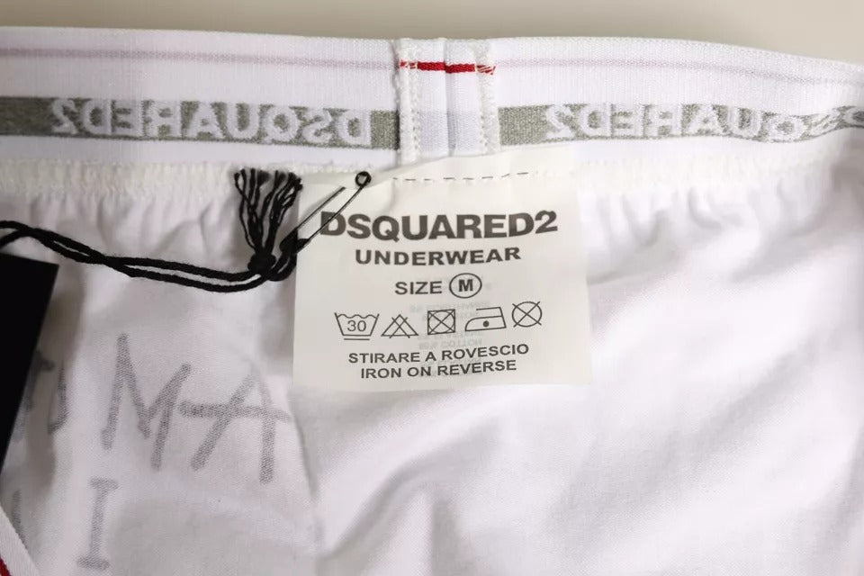 Dsquared² White Cotton Stretch Women Mid Waist Panty Underwear Dsquared²
