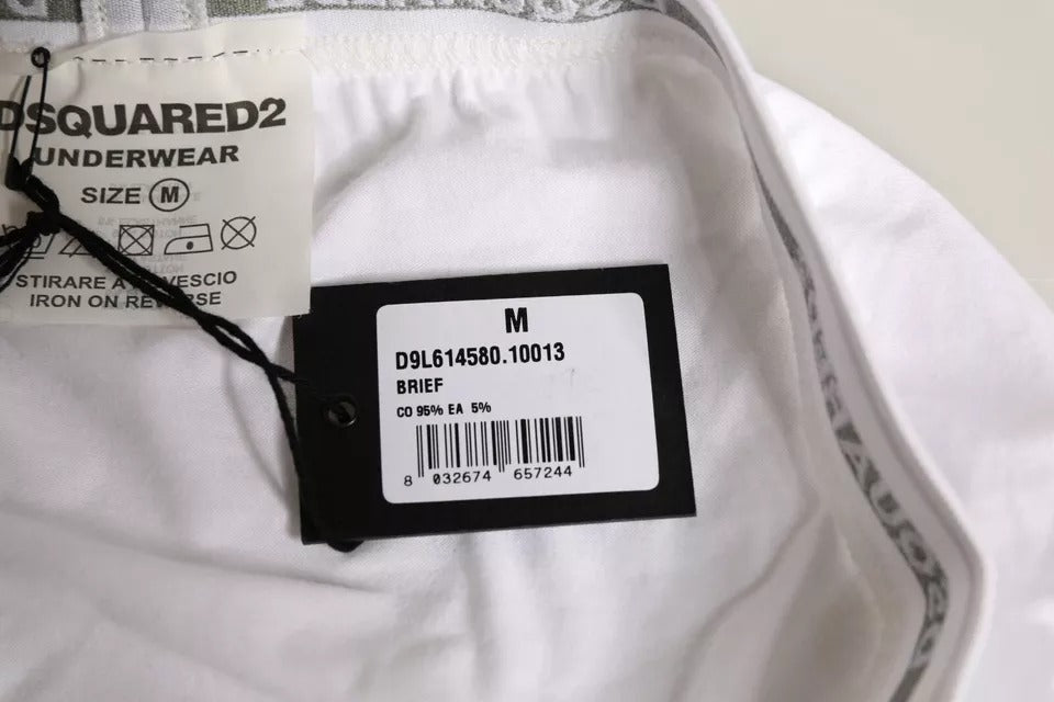 Dsquared² White Cotton Stretch Women Mid Waist Panty Underwear Dsquared²