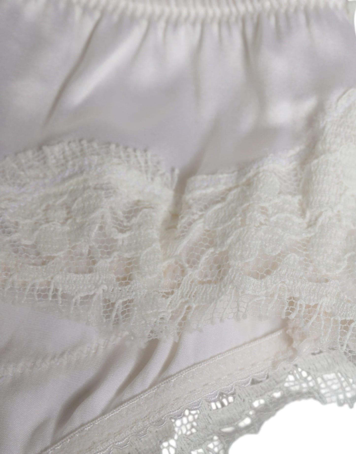 Dolce & Gabbana White Silk Stretch Panty Balconette Bra Underwear Dolce & Gabbana