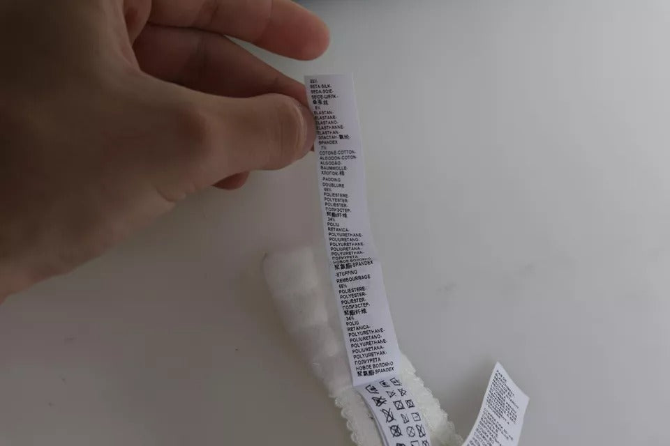 Dolce & Gabbana White Silk Stretch Panty Balconette Bra Underwear Dolce & Gabbana