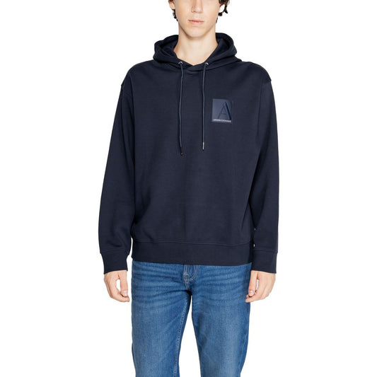Armani Exchange Blue Cotton Hoody Armani Exchange