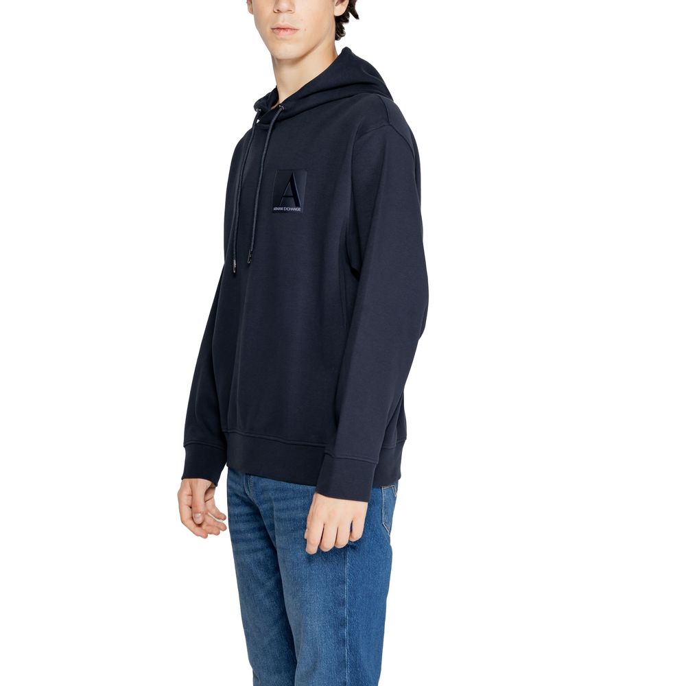 Armani Exchange Blue Cotton Hoody Armani Exchange