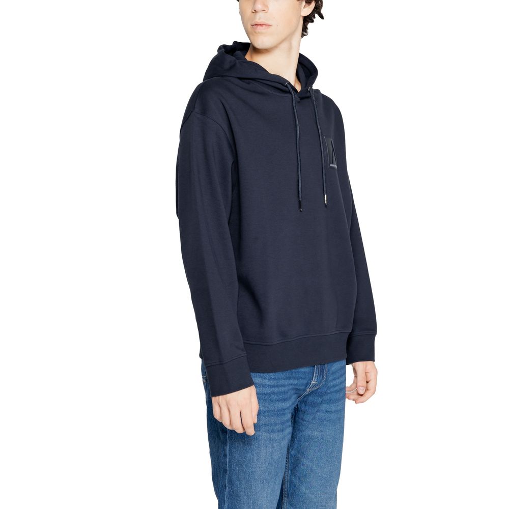 Armani Exchange Blue Cotton Hoody Armani Exchange