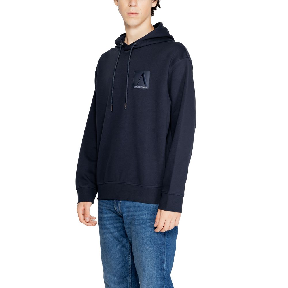 Armani Exchange Blue Cotton Hoody Armani Exchange