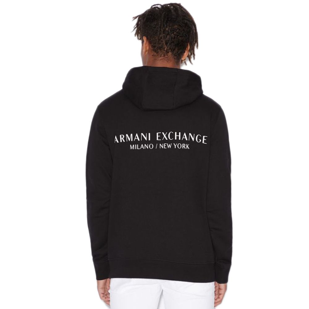Armani Exchange Black Cotton Hoody Armani Exchange