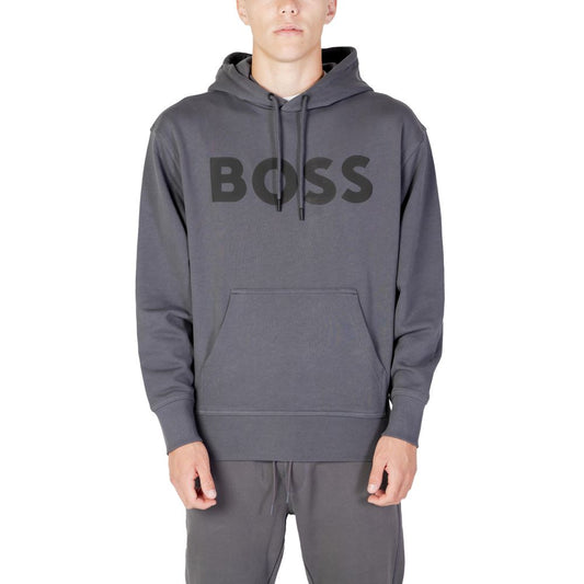 Hugo Boss Gray Cotton Hoody Hugo Boss