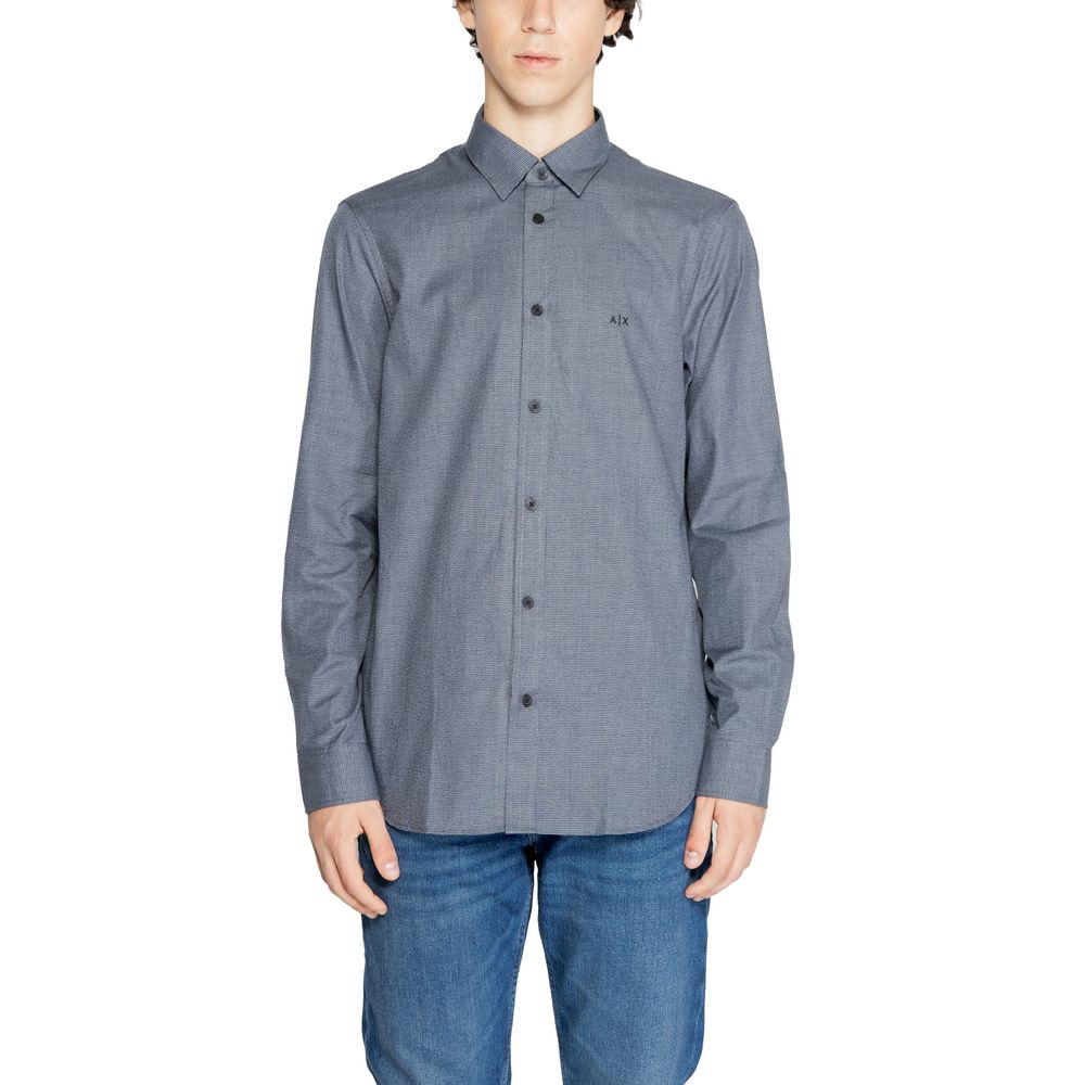 Armani Exchange Blue Cotton Shirt Armani Exchange