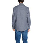 Armani Exchange Blue Cotton Dress Shirt