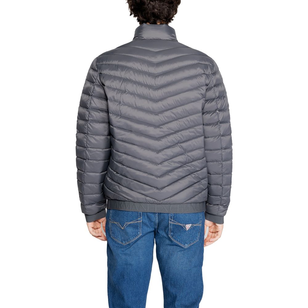 Armani Exchange Gray Polyester Jackets & Coat Armani Exchange