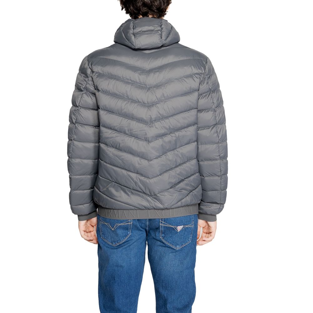 Armani Exchange Gray Polyester Jackets & Coat Armani Exchange