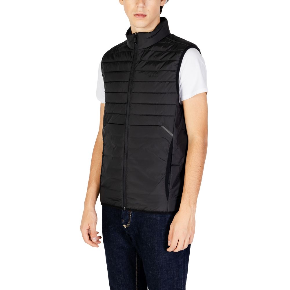 Hugo Boss Black Polyester Sleveless Jacket Hugo Boss