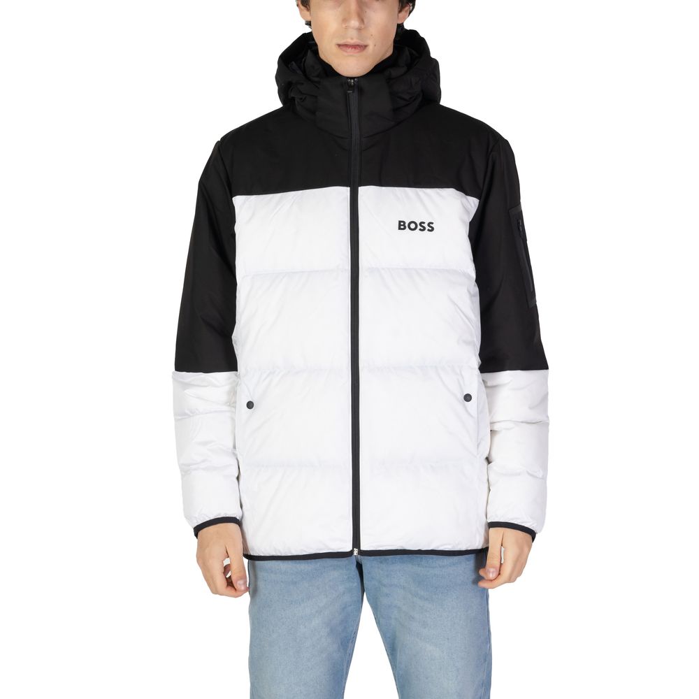 Hugo Boss White Recycled Polyester Jackets & Coat Hugo Boss