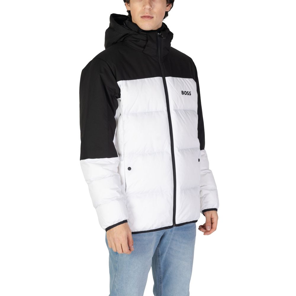 Hugo Boss White Recycled Polyester Jackets & Coat Hugo Boss
