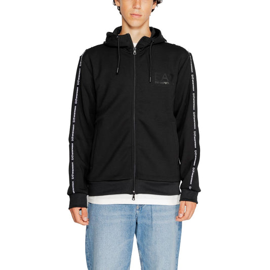 EA7 Emporio Armani Black Polyester Hoody EA7 Emporio Armani