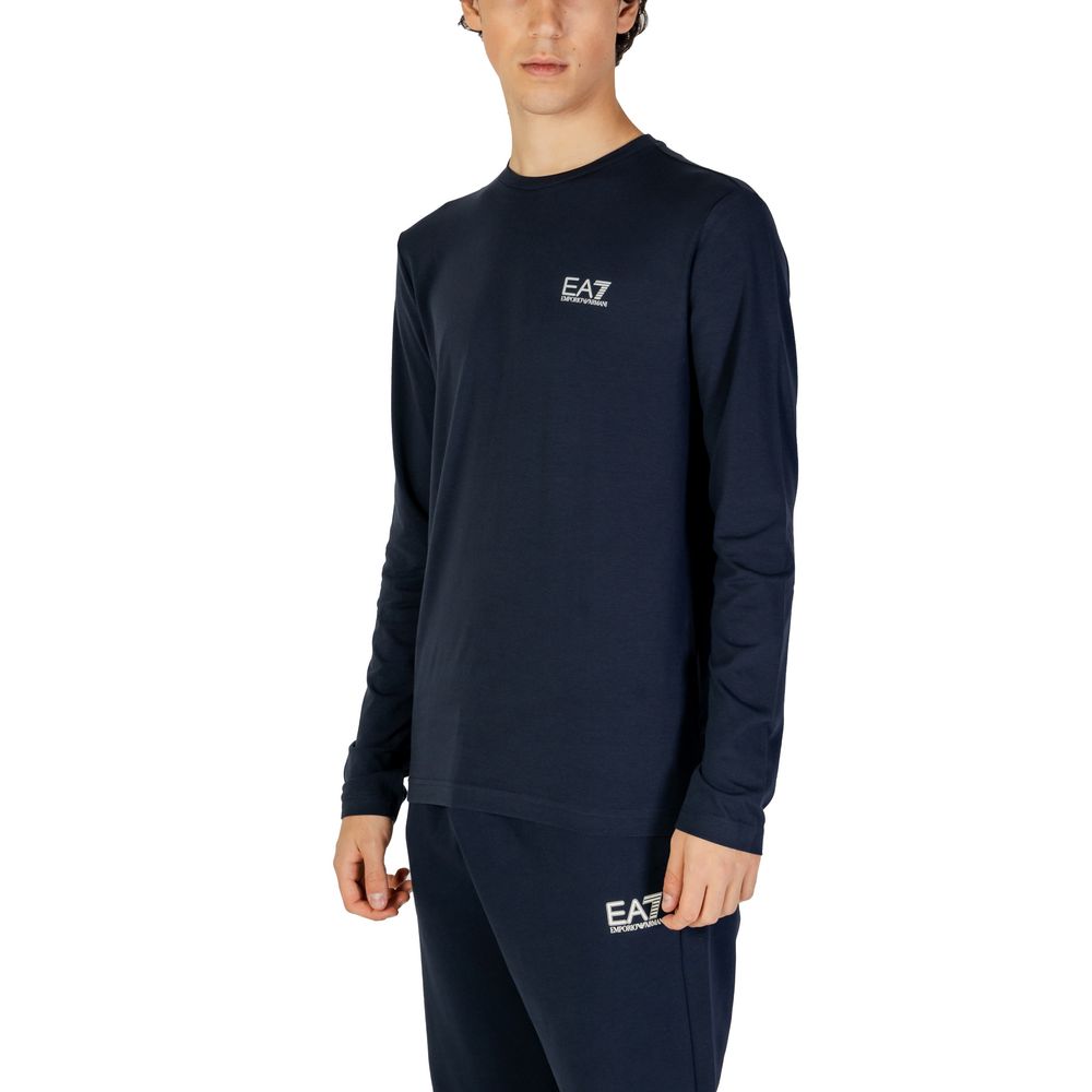 EA7 Emporio Armani Blue Cotton Long Sleeve EA7 Emporio Armani
