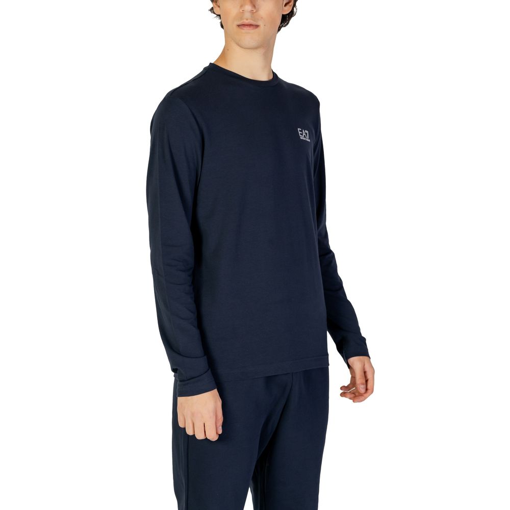 EA7 Emporio Armani Blue Cotton Long Sleeve EA7 Emporio Armani