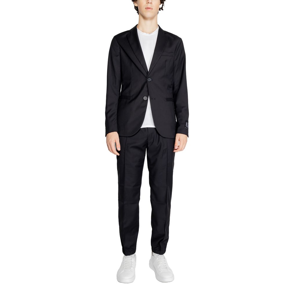 Armani Exchange Black Polyester Blazer Armani Exchange