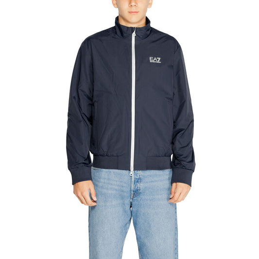 EA7 Emporio Armani Blue Polyamide Jackets & Coat EA7 Emporio Armani