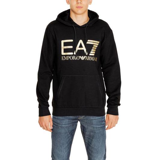 EA7 Emporio Armani Black Cotton Hoody EA7 Emporio Armani