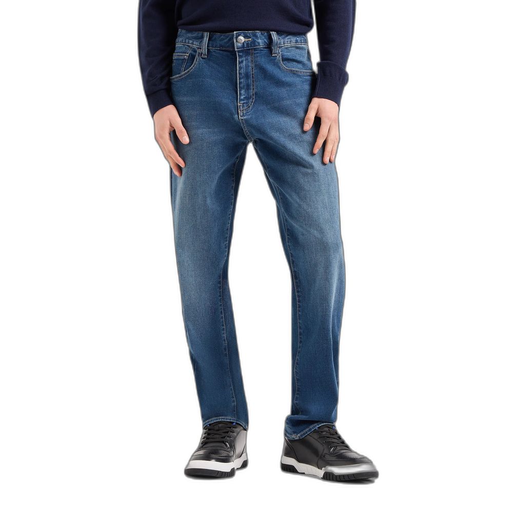 Armani Exchange Blue Cotton Skinny Jeans Armani Exchange