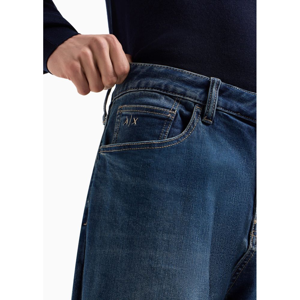 Armani Exchange Blue Cotton Skinny Jeans Armani Exchange