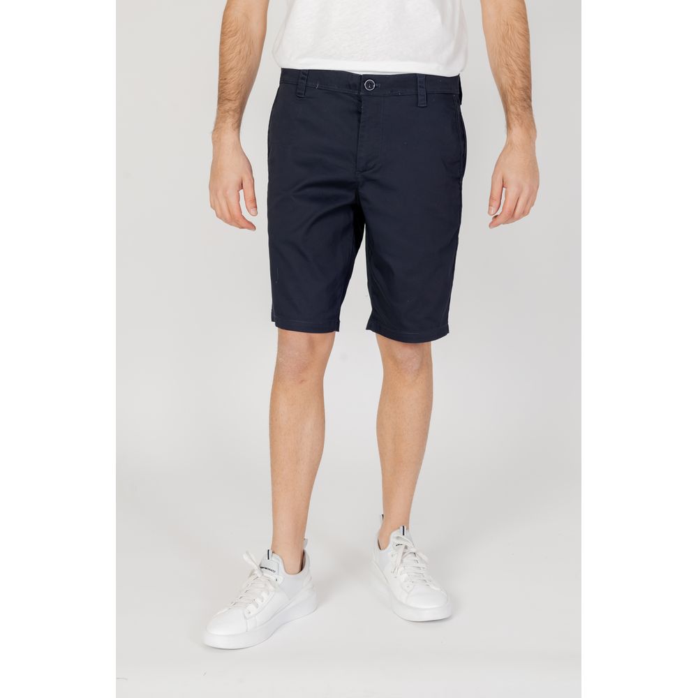 Armani Exchange Blue Cotton Bermuda Armani Exchange